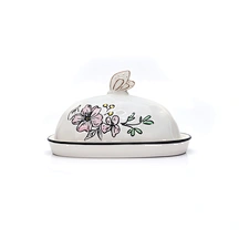 hand painting butter dish,painted butter dish,Ceramic Craft